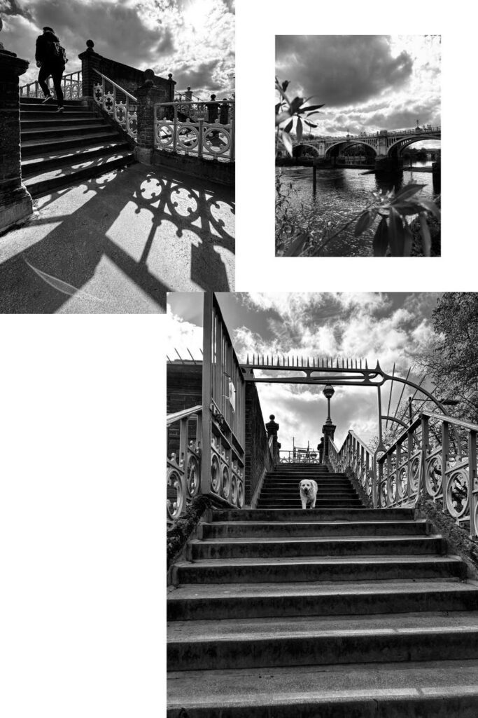 bridge stairs in the light and shadow