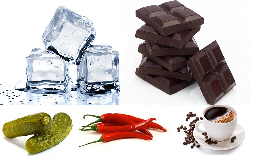 photo of top 5 pregnancy cravings: ice, chocolate, pickles, spicy food and coffee