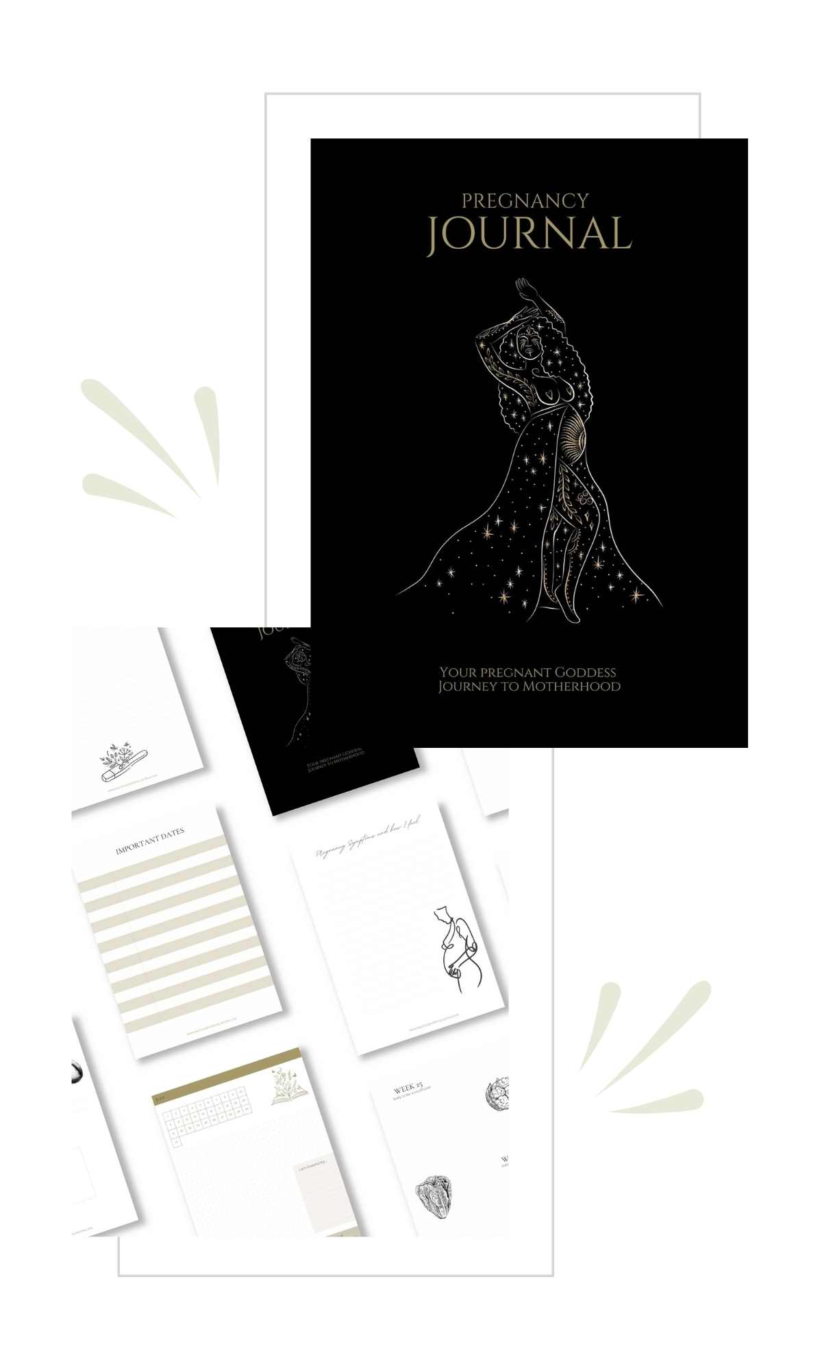 graphics of pregnancy journal - example of inside pages