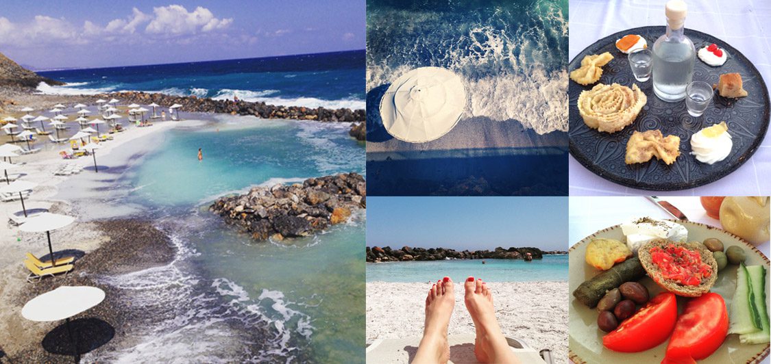 collage of sea and food photos taken on holidays