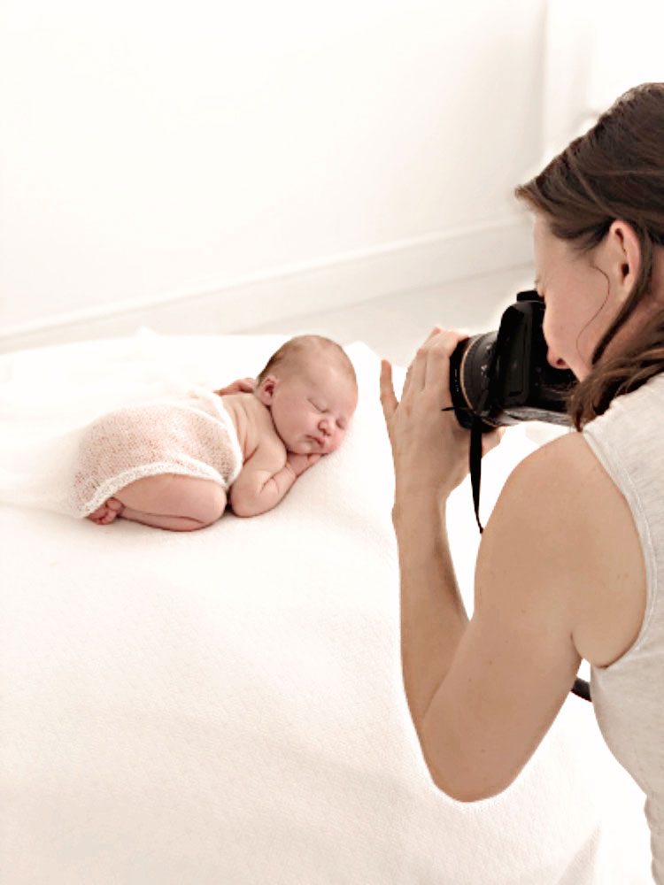 behind the scene from newborn photography session