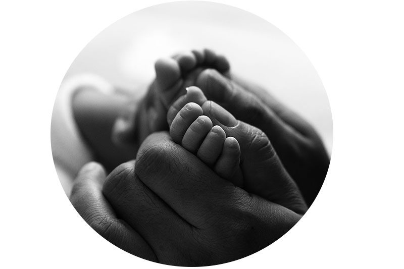 close up image of newborn feet