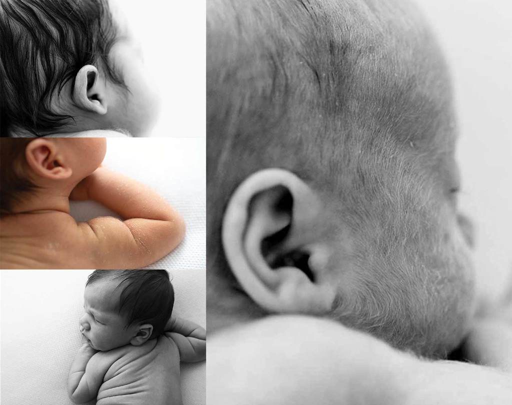 collage of baby's details. Macro photography used in newborn photos