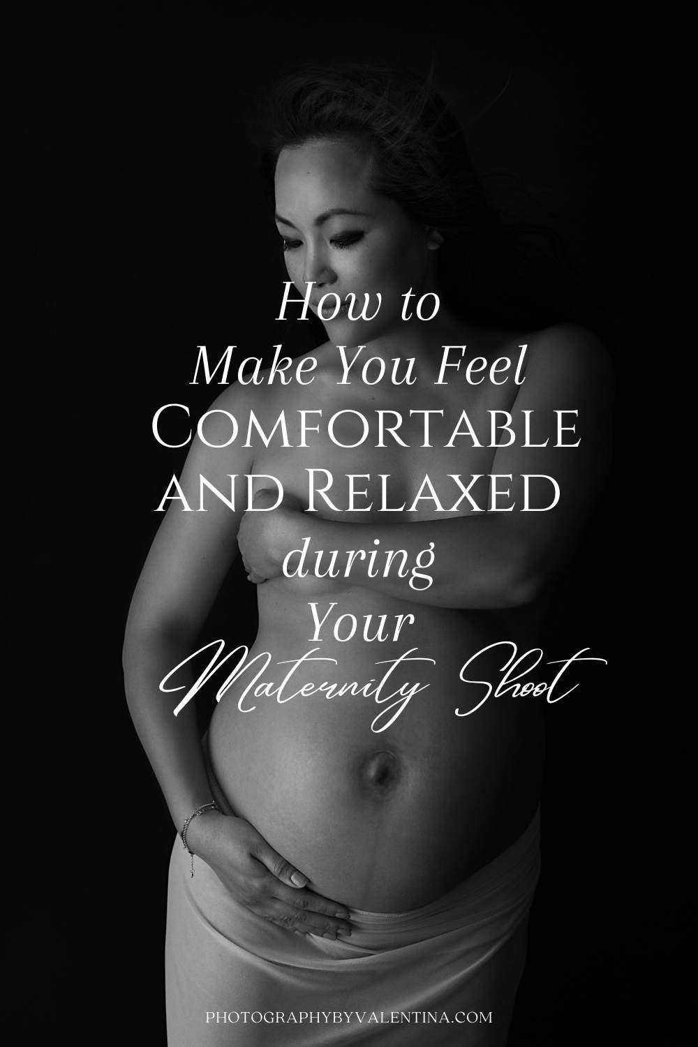 semi-nude maternity portrait