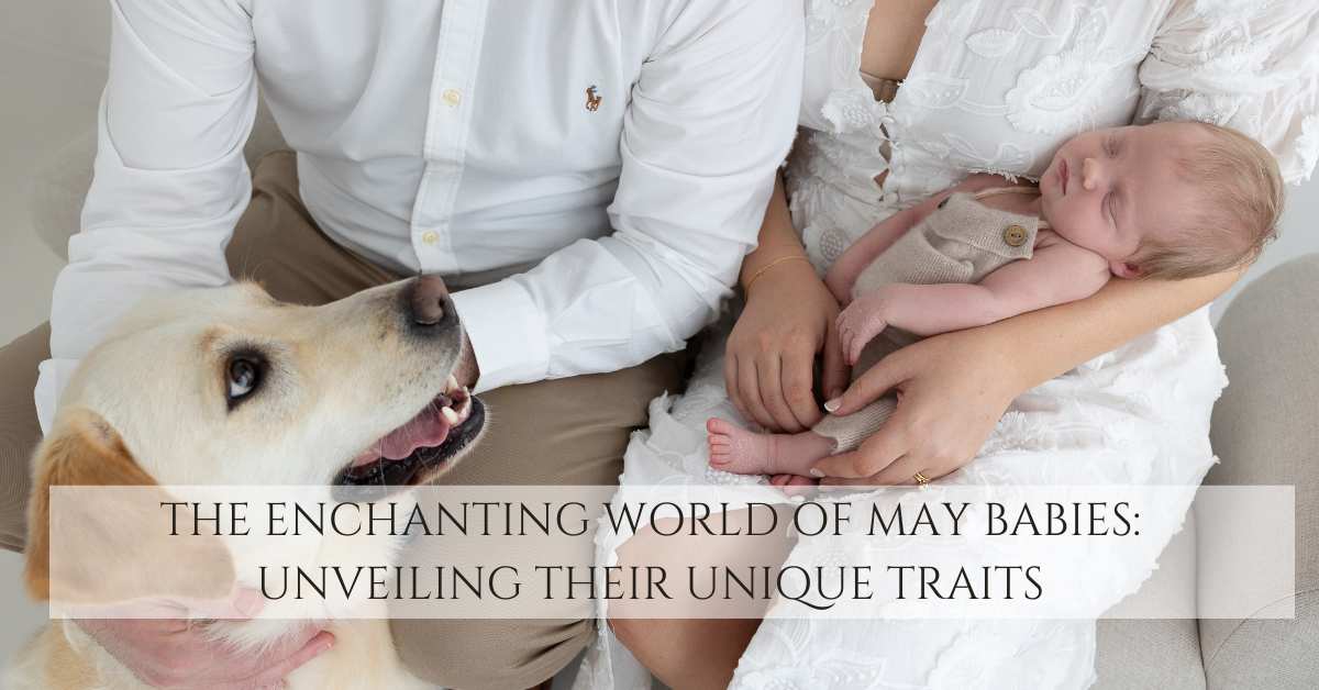 newborn sleeping in mum's lap while Labrador is watching