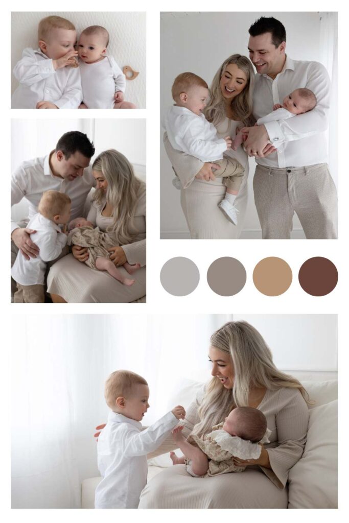 Family photos with newborn during a photoshoot