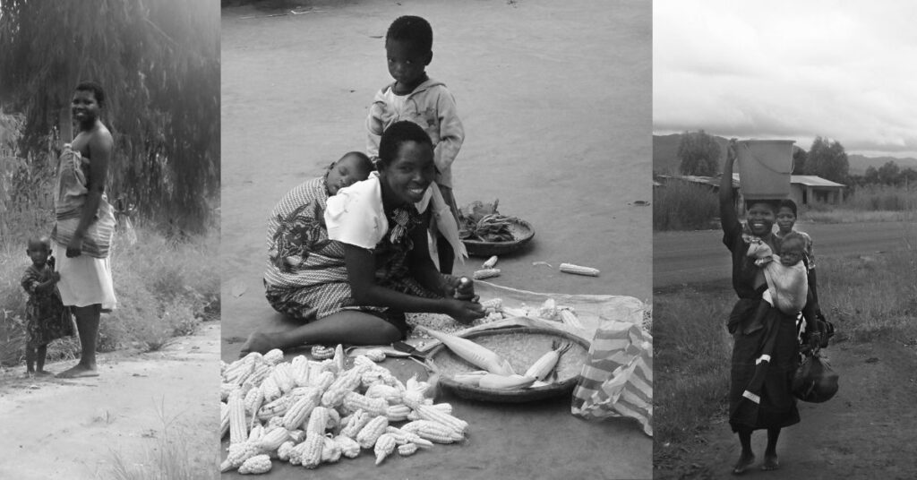 black and white images of African women