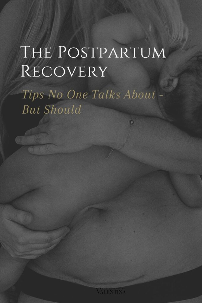 Postpartum recovery: A mother lovingly holding her newborn, capturing the intimate and tender moments of the postpartum journey.