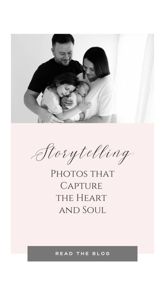 Family photo that tells the story of the newborn joining the family