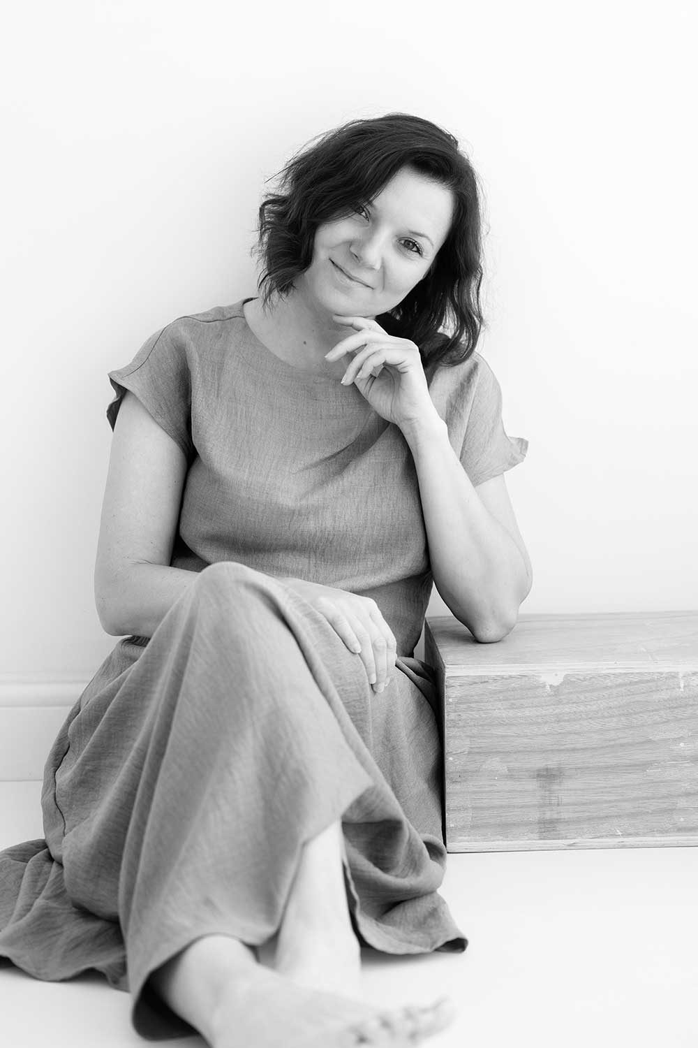 black and white portrait of Valentina, London photographer