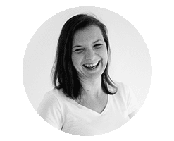 black and white portrait of Valentina smiling